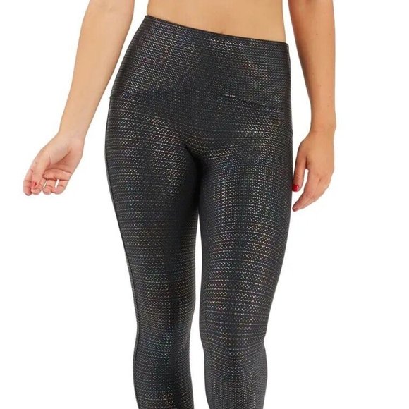 Spanx Size M Metallic Dot Print Active 7/8 Nylon High Waisted Legging - Picture 3 of 12